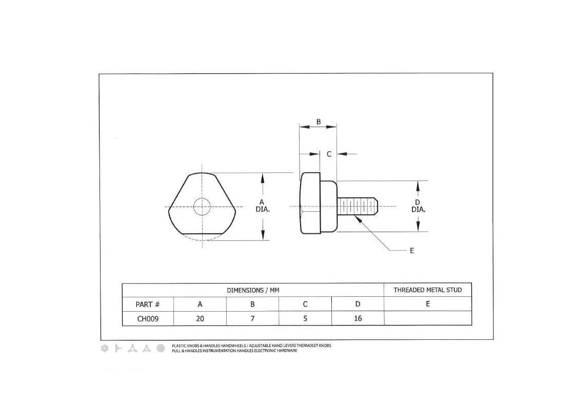 CH-009-塑膠螺絲旋鈕 CH-009